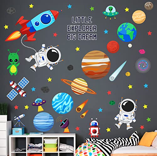DECOWALL Outer Space Wall Sticker Decals Decals Peel and Stick Removable for Nursery Bedroom Living Room Art murals Decorations (DS9-8058) - Image 3
