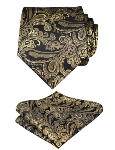 Image of Alizeal Mens 3 Pcs Long Sleeve Shirts Set | Pocket Square Necktie Perfect for Weddings Business Daily Wear