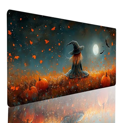 Tapis de souris citrouille résoud le manque de place tapis de bureau gaming XXL orange 70x40