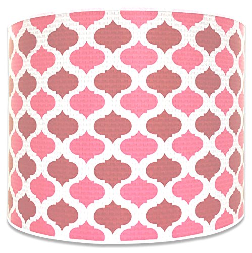Image of Royal Designs, Inc. Trendy Decorative Handmade Drum Shade, Made in USA, 10in, HBC-8027-10, Two Tone Pink