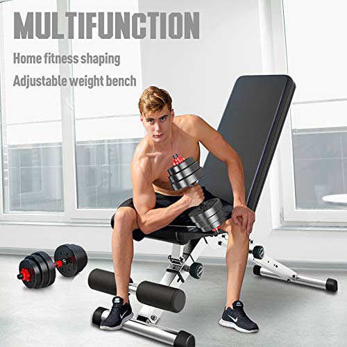 Adjustable Bench, Fitness Training Weight Bench Adjustable for Full Body Workout- Multi-Purpose Foldable Incline/Decline Bench Press (Black) - Home Fitness Guru Adjustable Bench, Fitness Training Weight Bench Adjustable for Full Body Workout- Multi-Purpose Foldable Incline/Decline Bench Press (Black) - Image 4