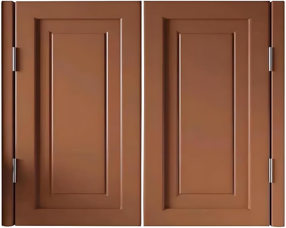 YVYKFZD Solid Wood Swinging Door, Interior Saloon Doors Cafe Doors, Double Swing Doors with Metal Hinges, Western Partition Door, Customizable(Coffee,W90xH90cm(36"x36"))
