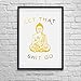 LHIUEM Let That Shit Go Quotes Gold Foil Print, Minimalist Typographic Yoga Room Dorm Buddha Cardstock Art Print Poster Home Decor Wall Art (8 X 10 inch, Set of 1, UNframed)
