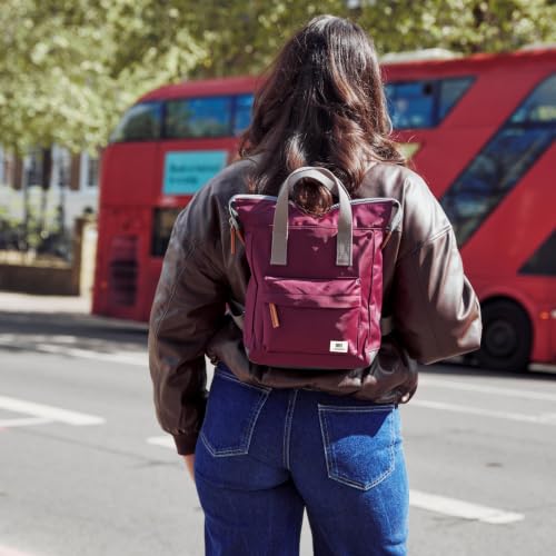 Image of ORI LONDON Small Tote Bag Backpack - Nylon Tote Backpack for Women & Men with Wide Mouth, Chunky Zippers, Multiple Pockets, Adjustable Straps - The Bantry, Orchid Backpack, 12.6x9x4