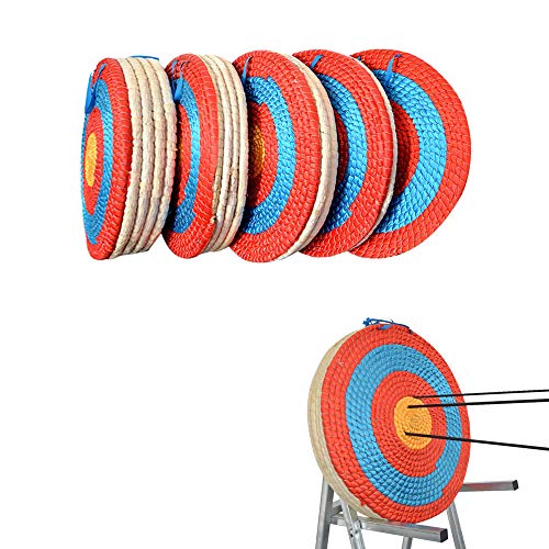 Ameyxgs 4-Ring Bullseye Archery Shooting Target Handmade Traditional Straw Target 1-5 Layer Target Solid Round For Outdoor Sports Hunting Shooting Practice (1 Layer) #TOP24