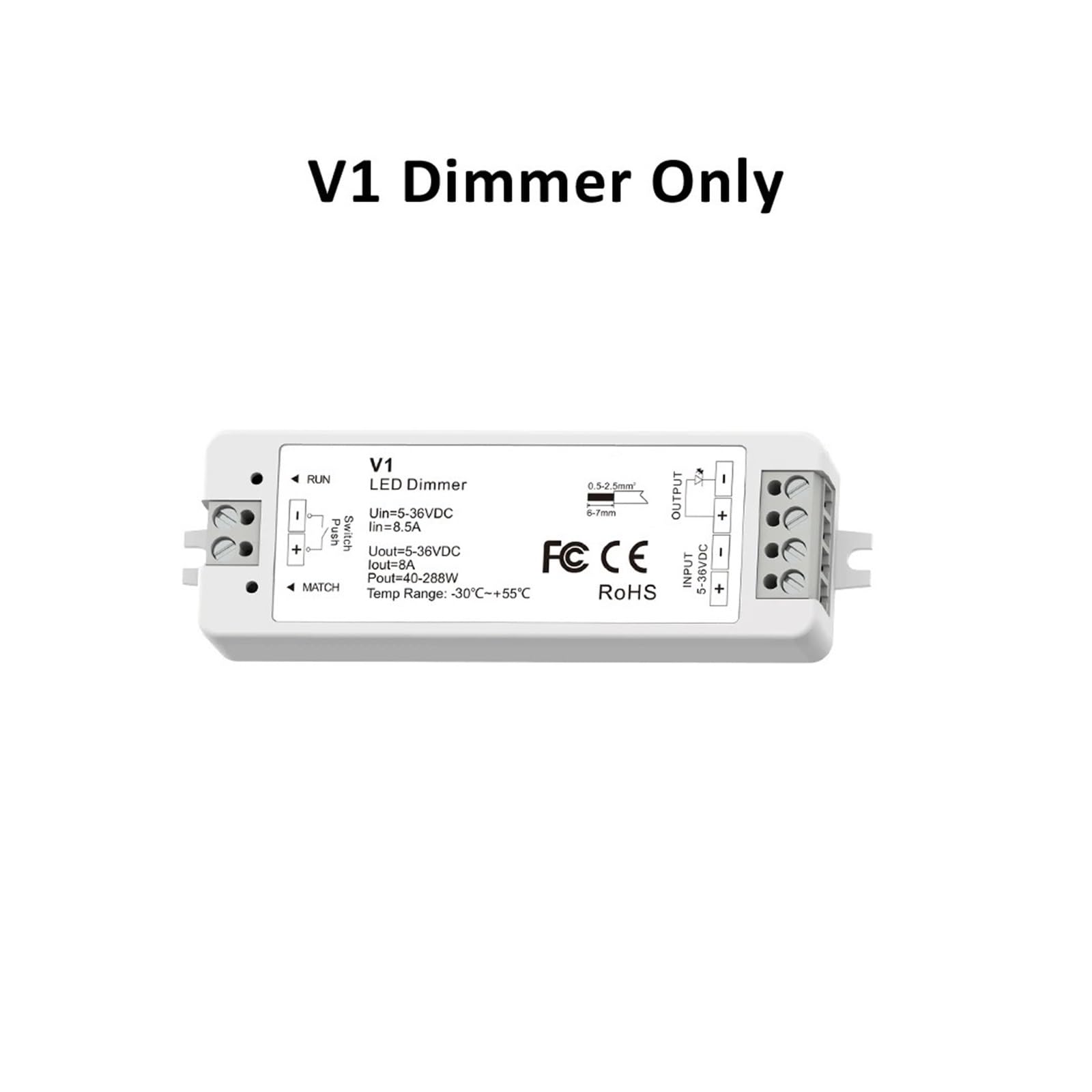 12V 24V LED-Dimmer PWM 2,4G Fernbedienung 5V 36V 8A Einzeldimmung LED-Lichtleiste Dimmerschalter V1 RK4-1 LED-Controller(V1 Dimmer Only)