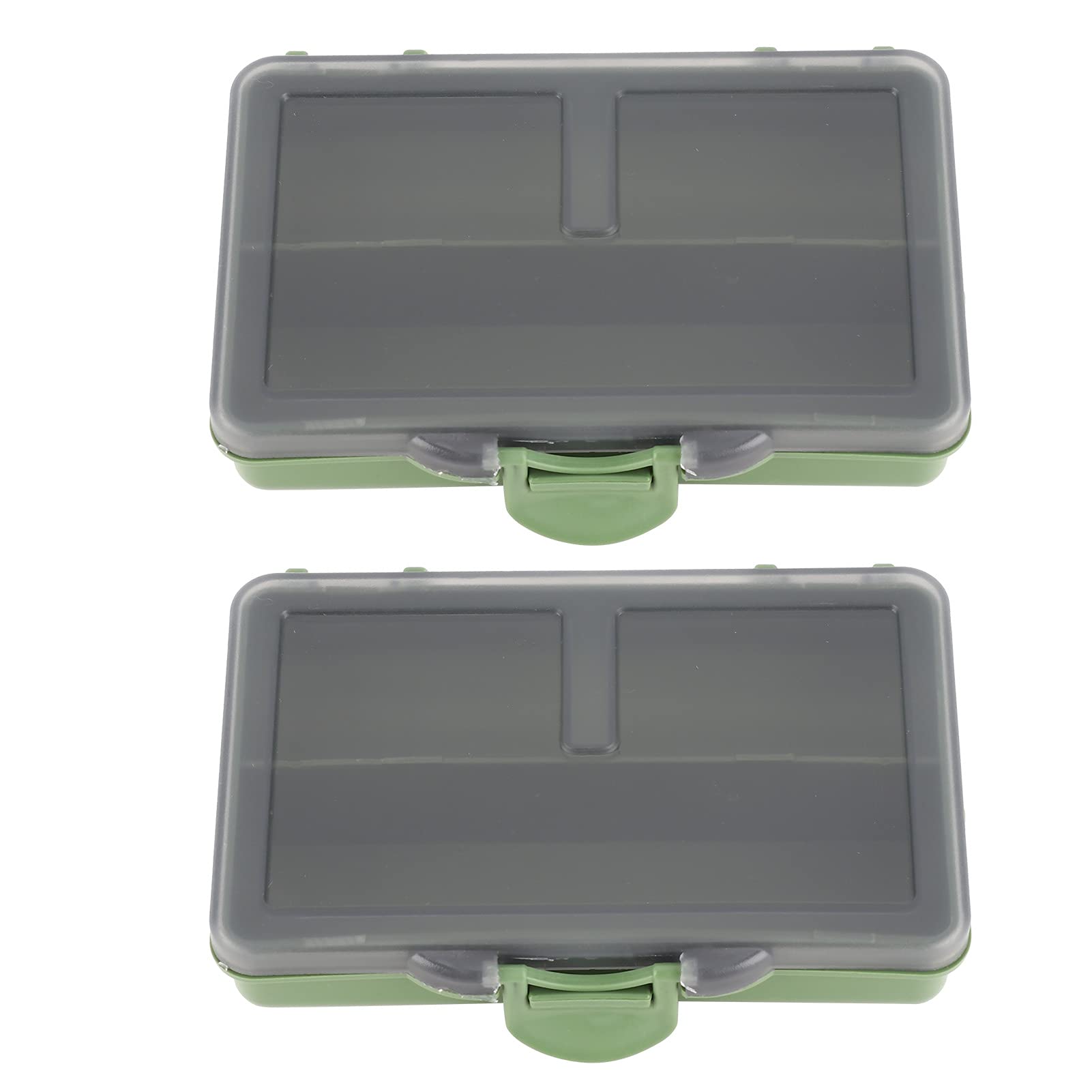 Alomejor 2Compartments Fishing Tackle Box 2Pcs Multiple Compartments Box Organizer For Fishing Hook Bait Gadget Storage(2Compartments)
