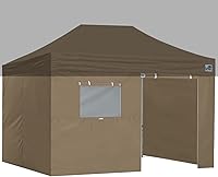 Vista 30 de Eurmax - Kit de paredes con cierre para toldo de 10 x 20 pies, con ventana de malla y puerta enrollables, solo 4 paredes (color blanco)