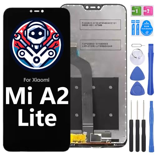 iYAiYO Pantalla LCD Digitalizador Pantalla Táctil Reemplazo Compatible con Xiaomi Mi A2 Lite M1805D1SG Pantalla Completa con Herramientas-Negro