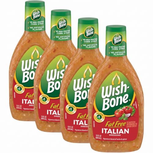 Wish-Bone Fat Free Italian Salad Dressing, 15 FL OZ (Pack of 4)