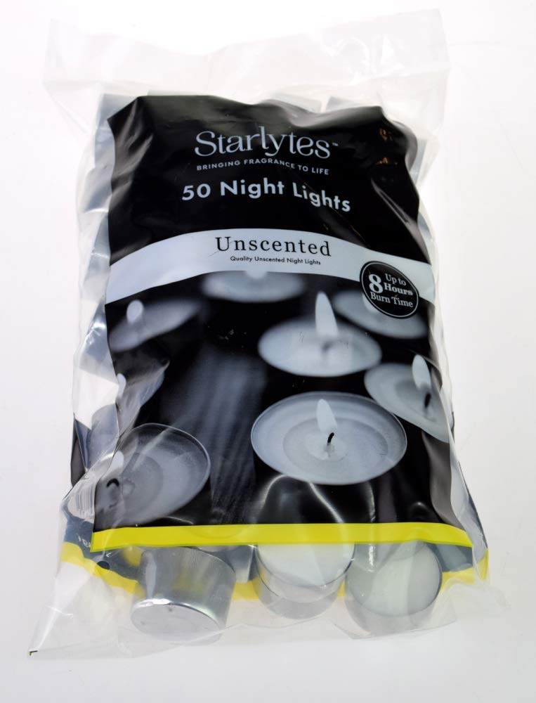Night Lights Unscented 8 Hours Burn time, 50 Units