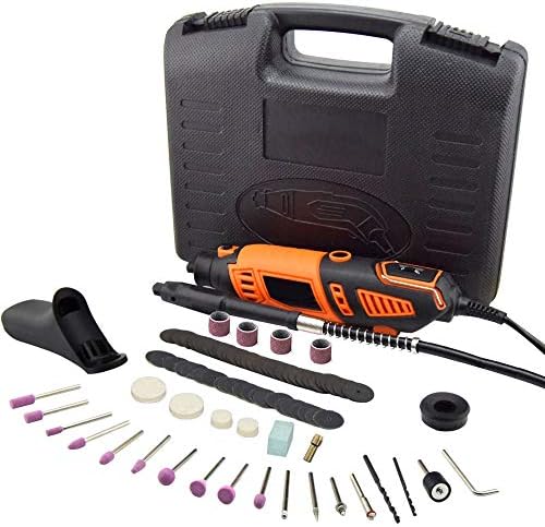 Rotary Tool Kit Variable Speed with Flex Shaft - Electric Rotary Drill/Sander/Grinder/Cutting/Polishing Tool, with 101pcs Multi-functional Accessories&2 Attachments&1 Carrying Case,for House and Craft