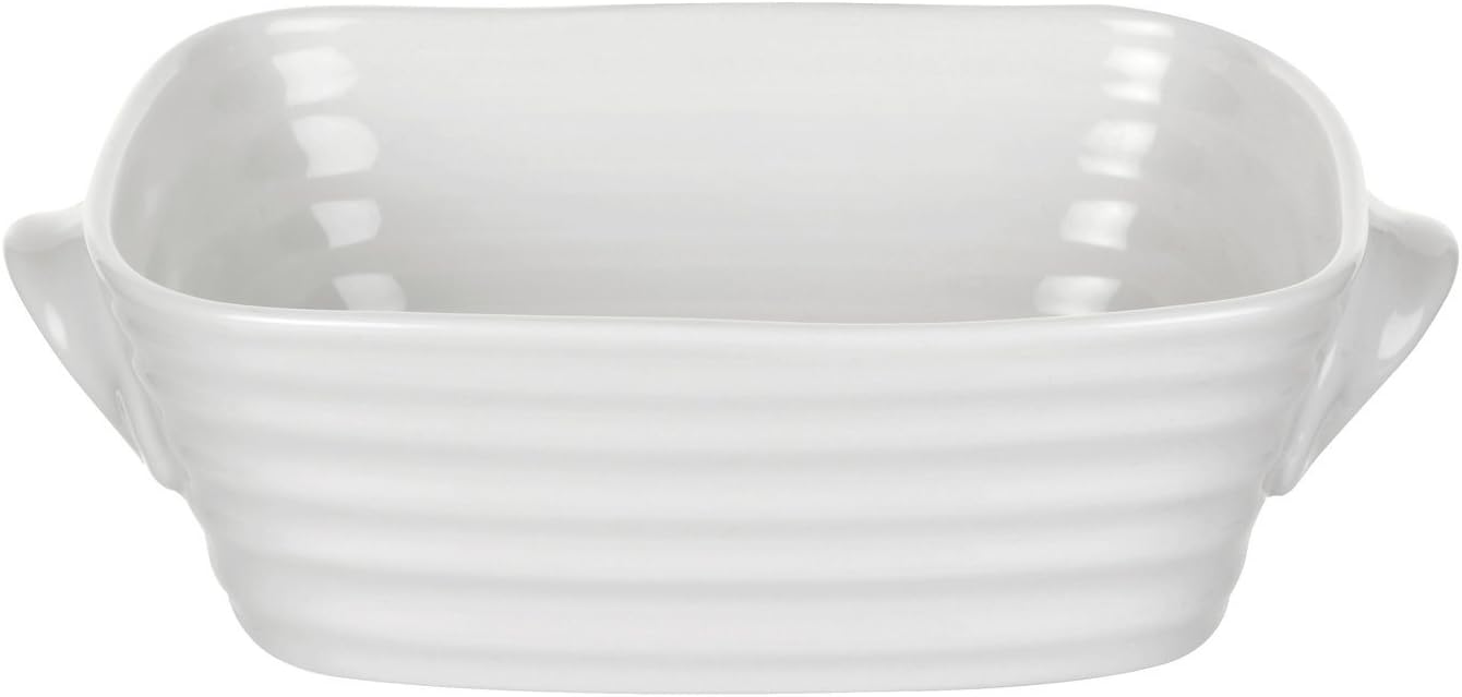 Portmeirion Sophie Conran Mini Rectangular Dish - 6 x 4 inches Fine Porcelain Bakeware, Oven to Table Cook & Serve Dish - Durable Freezer, Microwave & Dishwasher Safe Cookware (Pack of 2)