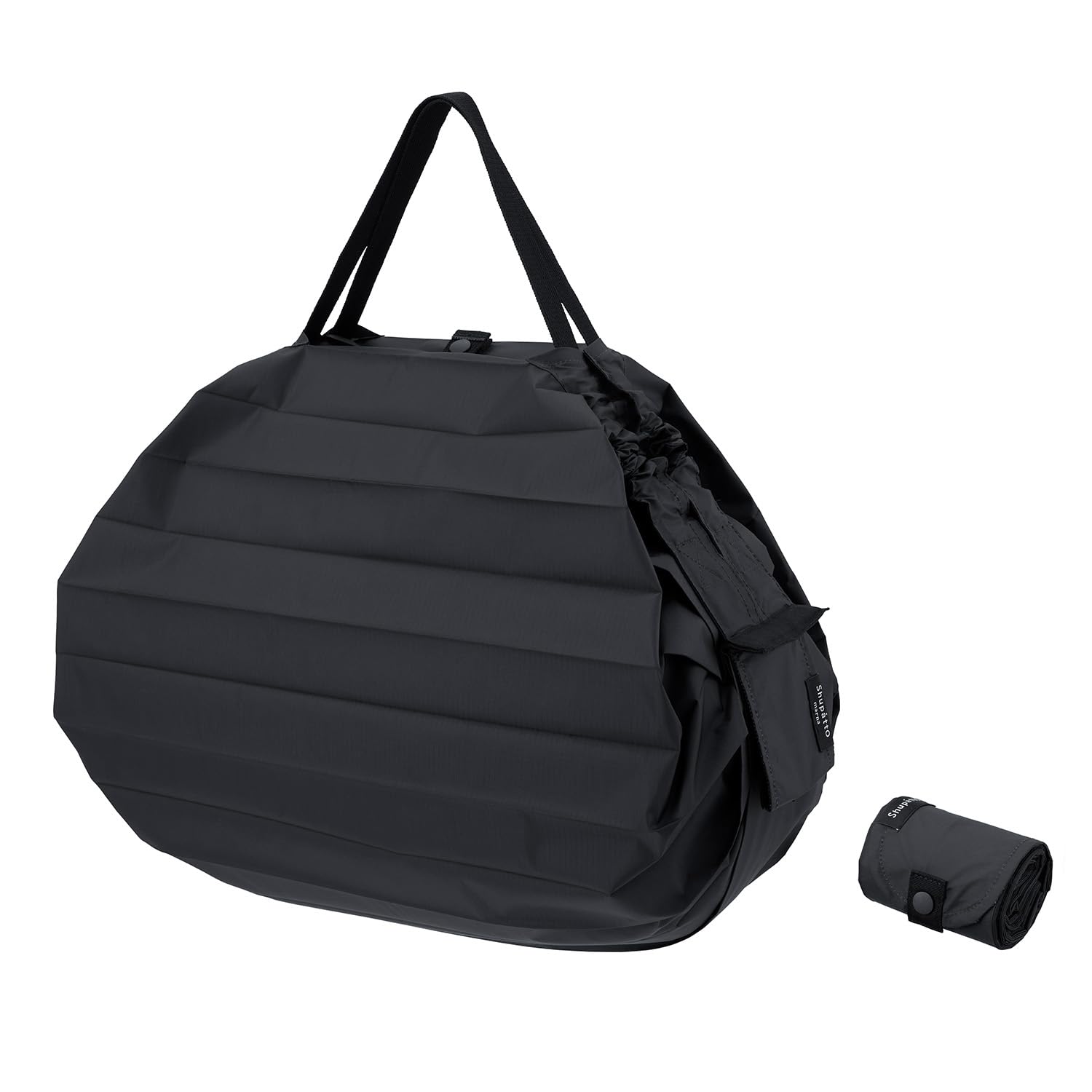 マーナ (marna) Shupatto コンパクトバッグ M (15L / ジェットブラック) シュパット エコバッグ 折りたたみ 買い物袋 (コンパクト/丈夫) S515BK - 1