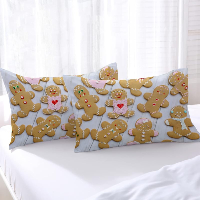 Weihnachts Bettwäsche 135x200 - Lebkuchenmann Motiv Mikrofaser 2-tlg