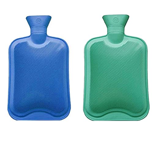 JMO27Deals 2 Litres Leakproof Rubber Hot Water Bottle for pain relief (set of 2)
