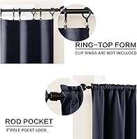 Vista 7 de Cortinas azul marino para autocaravanas RV Camper, juego de 2 paneles con bolsillo para la barra, cortinas oscuras para oscurecer la habitación