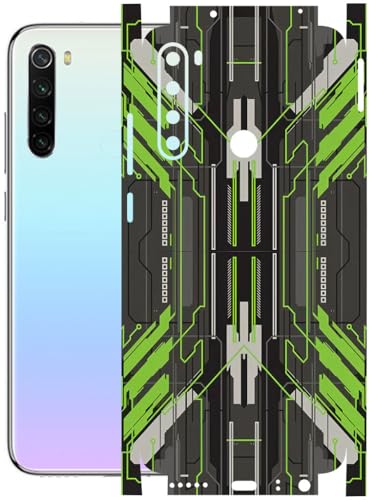 Image of AtOdds - Full Body Back Screen Guard Protector Film - Lamination Wrap Skin Sticker Compatible with REDMI Note 8 | Scratchproof Matte Finish (Cyber Green)