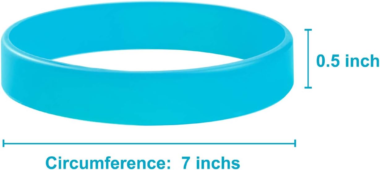 Wholesale 6pcs/pack Blank Color Silicone Rubber Wristbands Bracelets for Party Favors,Events,Sports,Funny,Classroom playing,Training,Office Use and for Teens,Men & Womens,Unlimited Office and Household Multiple Use-SKY BLUE 7" - Image 3