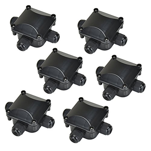 Preisvergleich Produktbild Willingood Wasserdichte Abzweigdose [6er-Pack] Kabelmuffle Wasserdicht Verbindungsdose Verteilerdose Dosenmuffle Erdkabel IP68 230V [Schwarz]