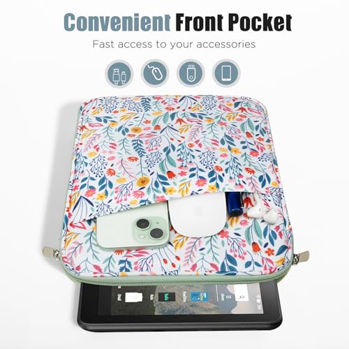 Image of TiMOVO 8-9 Inch Tablet Sleeve Case for All-New iPad mini 7 (A17 Pro, 2024) /Mini 6 (8.3-Inch, 2021), i Pad Mini 5 /4 /3 /2 /1, Portable Protective Pouch Bag, Flowers