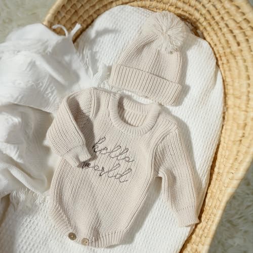 infant baby sweater romper and hat baby girl boy knitted sweatshirt pullover tops fall winter clothes baby boy girl outfit