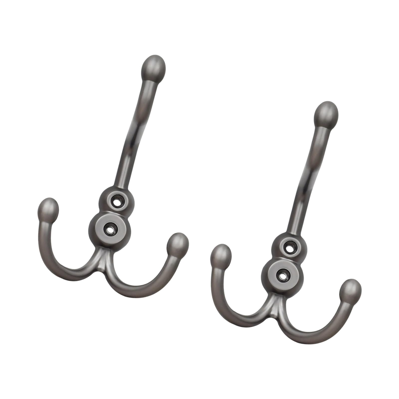 carotoe of 2 Modern Zincs Alloy Double Hooks for Cabinet Wardrobe Clothes and Hats Hanger Home Organization Solution Modern Hooks