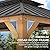 SUNJOY 12 x 20 ft. Wood Gazebo Outdoor Standard Steel Hardtop Gazebo Cedar Framed Wooden Gazebo with 2-Tier Metal Roof, Suitable for Patios, Lawn and Backyard, Dark Brown Roof + Natural Wood Frame
