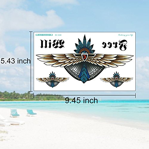 Large Tattoos Fake Temporary Jewelry Body Tattoos Art Stickers For Women Men Teens, Viwieu 3D Realistic Girls Chest Temporary Tattoos, 5 Sheets, Water Transfer Body Tattoos #TOP1