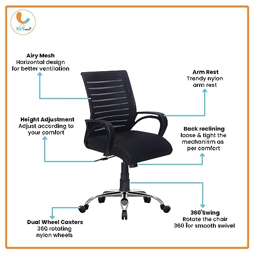 Image of Boom Steel Base Ergonomic Executive Home /Office revolving Chair(Black)