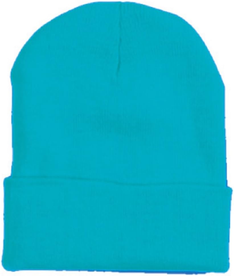 Cap911 Unisex Plain 12 inch Long Beanie - Many Colors Turquoise