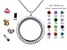 Beffy Best Birthday Gift, Sweet 16 Floating Living Memory Locket Charms, 24 PCS Birthstones Necklace