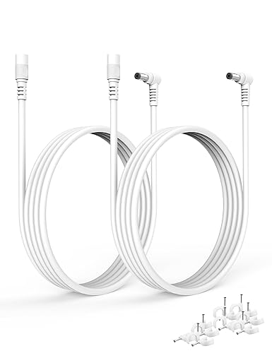 Vista 20 de Tonton 2 Pack DC Power Extension Cable 2M 6.6FT 5.5mm x 2.1mm 90 Degree Right Angle Female to DC Male Power Adapter Cord for CCTV Security Camera