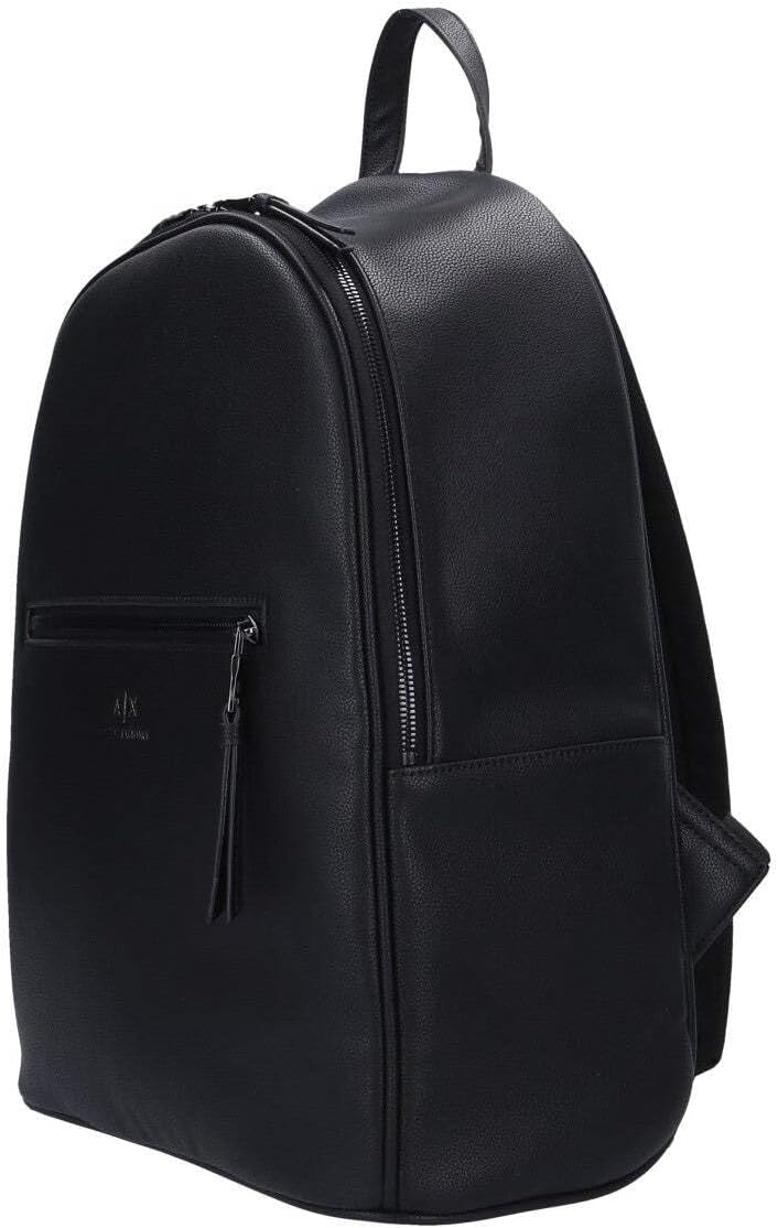 Armani Exchange Men's Leather Backpack, Black, One Size - Image 2