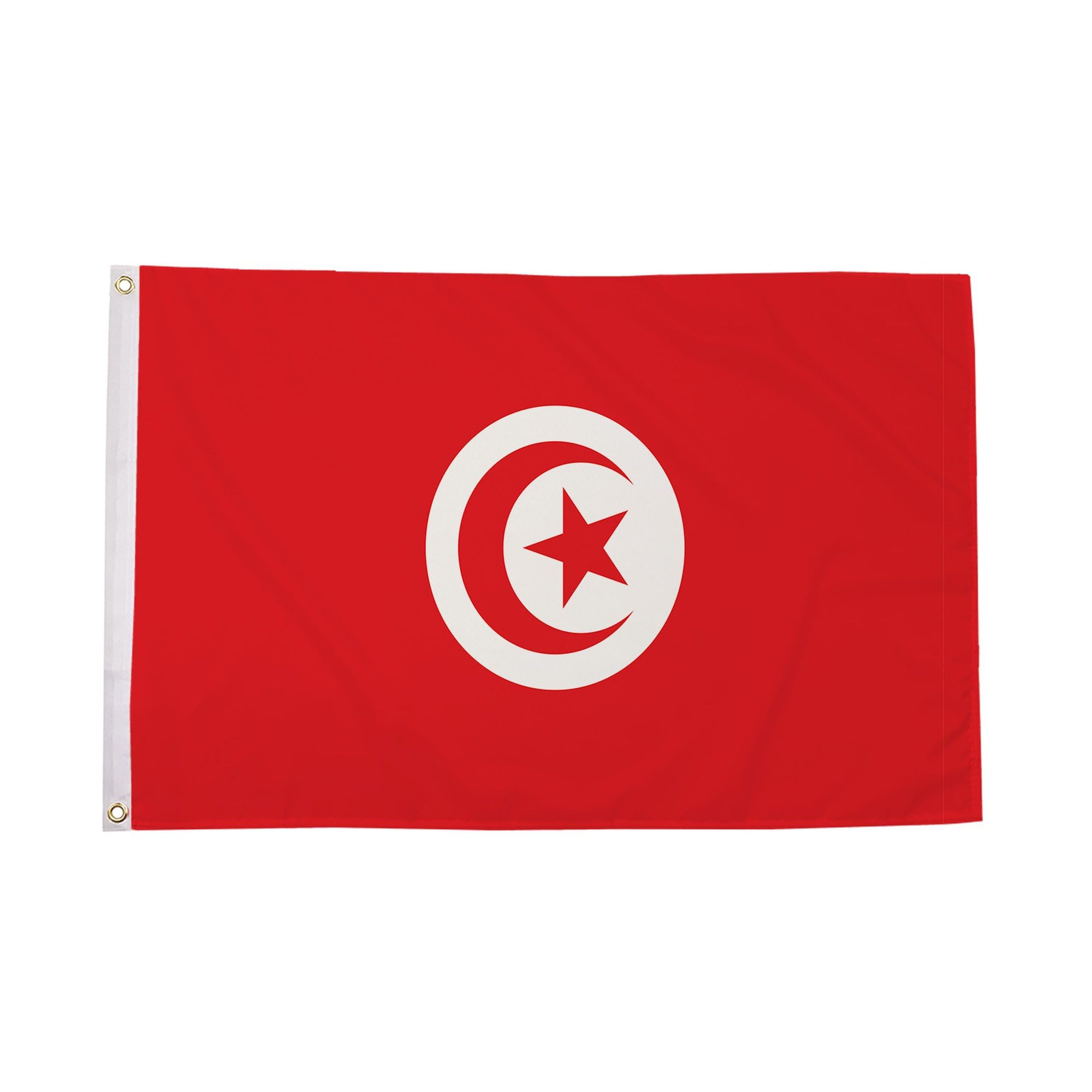 Flagtex Tunisia Large Flag 8ft x 5ft Premium African National Flag Red White Circle Crescent Star Fade Resistant Polyester Double Stitched Reinforced 240cm x 150cm Outdoor Banner Display