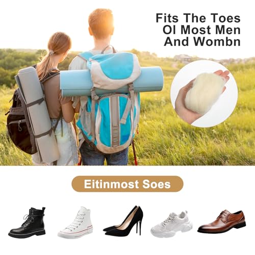 Image of Qianyu 4 Pcs Lambs Wool Padding for Toes Feet Soft Feet Cushion Toe Separator Lambs Wool Corn Cushion Pads Blister Prevention Bunions Callus Remover Cushions Hammer Blister Prevention Bunions