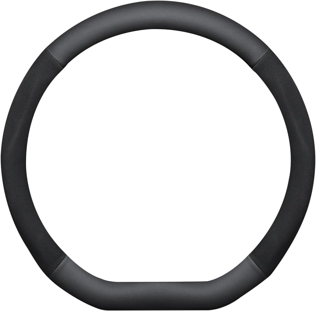 Ergocar Steering Wheel Cover Nappa Leather Ultra-Fine Fiber D-Type Durable, Non Slip, Comfortable Grip, Breathable, Men's and Women's Car Interior All Season Universal (15 Inches) 38 Cm