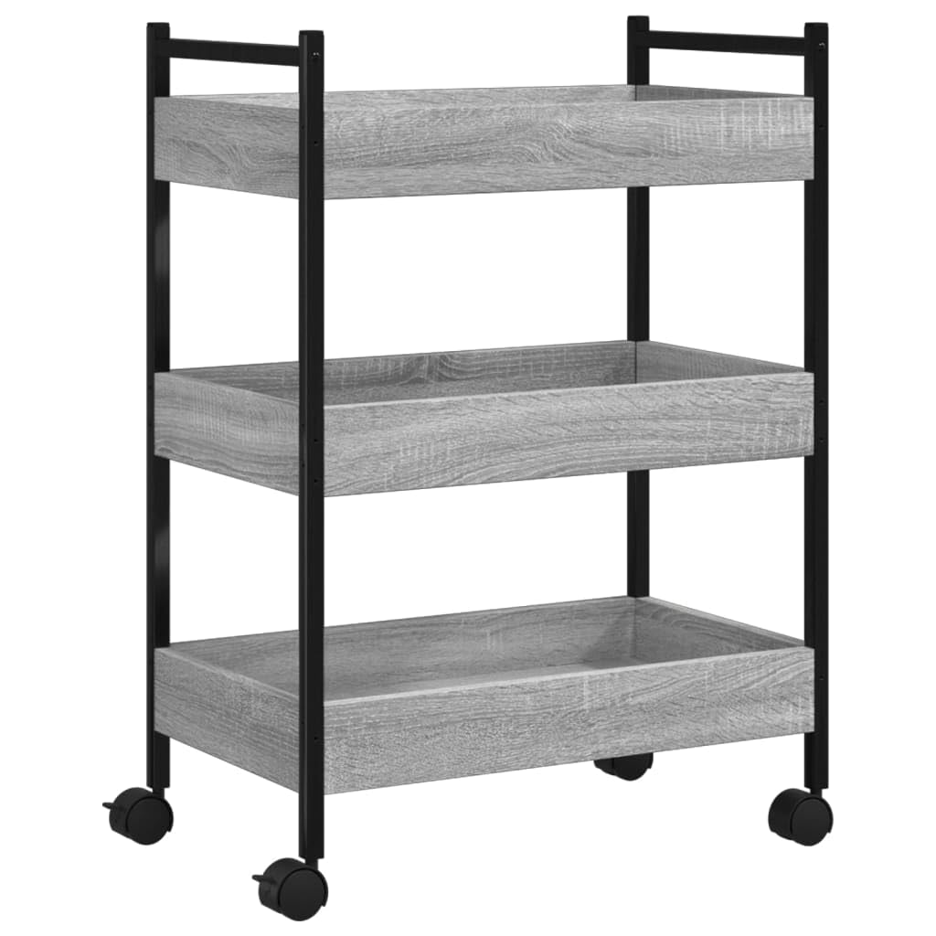 vidaXL Küchenwagen Grau Sonoma 50x30x70 cm Holzwerkstoff