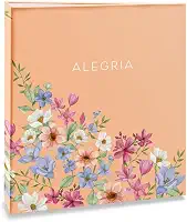 Álbum de fotos Ical, encadernação tradicional, para 120 fotos 10x15cm - envelope plástico transparente - linha Floral - modelo floral suave - alegria - 326