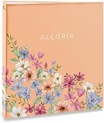 Álbum de fotos Ical, encadernação tradicional, para 120 fotos 10x15cm - envelope plástico transparente - linha Floral - modelo floral suave - alegria - 326