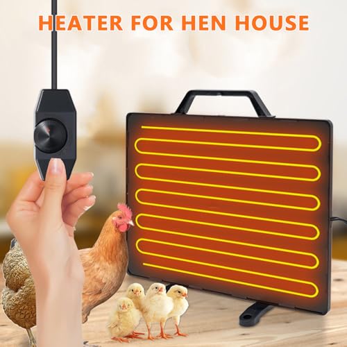 Hühnerstall Heizung, 160W Wärmeplatte Hühner, Frostwächter Hühnerstall 0-99℃ Temperatur Einstellbar, Energiesparendes Design, Hühner Heizung für Hühner, Kaninchen, Hunde, Katzen und Andere Tiere