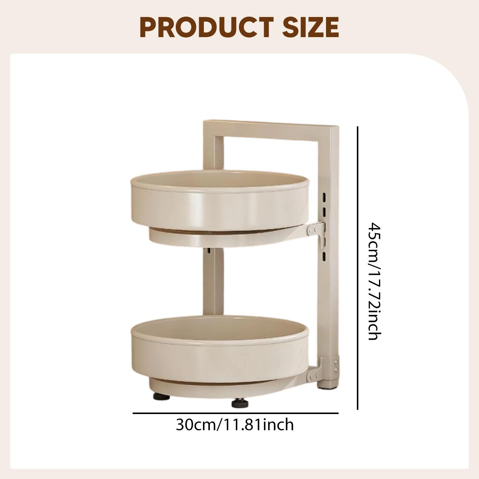 Portaspezie Organizer Ripiano Cucina Scaffale Contenitore Ferro Resistente Vassoi Portaoggetti Accessori Adatto per Cucina Sala da Pranzo, Bianco, 2 Strati