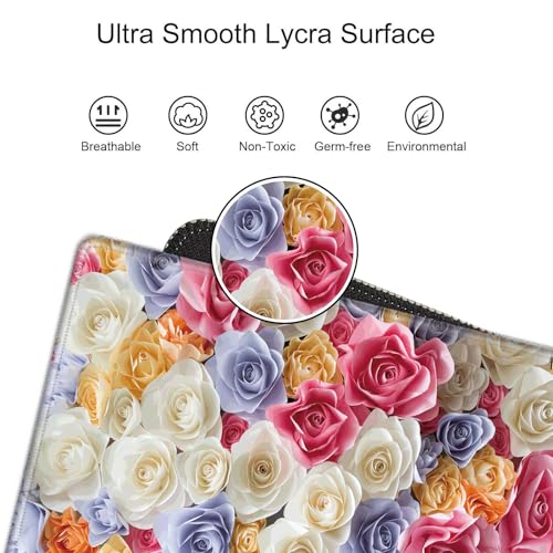 Image of 36x12 Desk Mat Pink Rose Mouse Pad Gaming Long Desk Pad Large Mousepad XXL Mouse Mat Extended Computer Mat for Wireless Mouse Non Slip Work Women