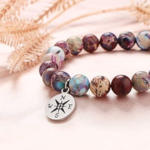 JoycuFF Graduation Gifts for Her Him Class of 2025 Graduation Bracelets Inspirational Graduation Compass Bracelet for Women College Graduation Gift for Him Her