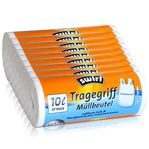 Preisvergleich Produktbild 9x Swirl Tragegriff Müllbeutel 10L (37 stk. / Rolle)
