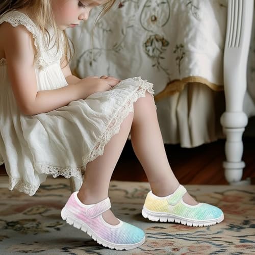 Girls Mary Jane Shoes Princess Ballet Flats Lightweight Slip On School Wedding Party Shoes US 11-2.54