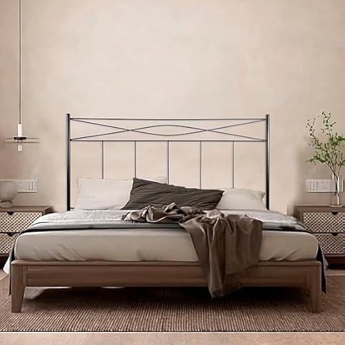 El Herrero Cabecero de Forja Manu | Cabezal para Cama de Matrimonio e Individual | Producto Artesanal, Hecho en España (Negro con Pátina Oro, para Cama de 160 (164cm))