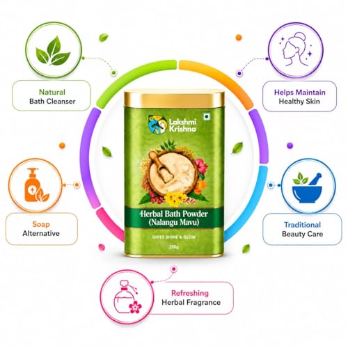 Image of Nalangu Maavu Herbal Bath Powder | Authentic Multi-Herb Skin Cleanse Blend | Gentle Body & Face Wash Alternative | Traditional Daily Care for Smooth & Fresh Skin