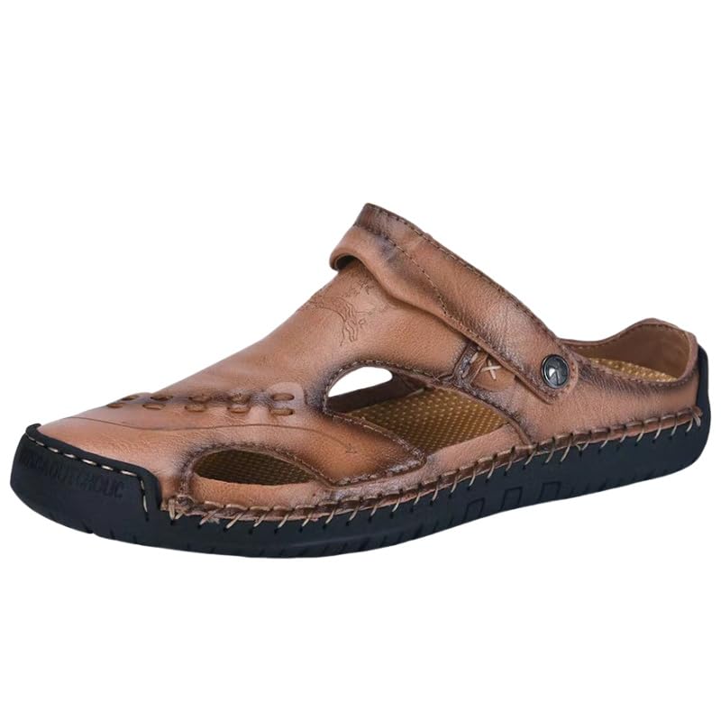 Men's Design Casual Dual-Purpose Sandals Slippers, Non-Slip Beach Shoes for Summer Outdoor Closed Toe Sandals