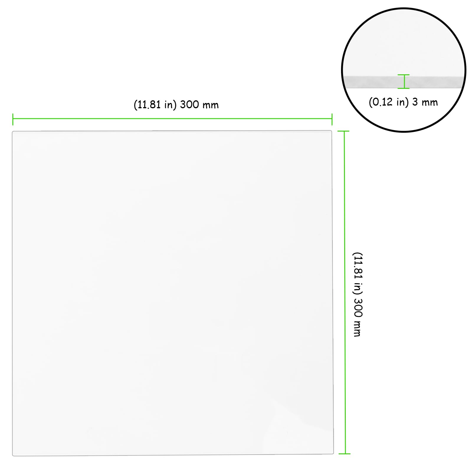 TAICHEUT 8PCS 300 x 300 x 3mm Clear Acrylic Sheets, Square Plastic Board for Picture Frame Craft DIY, Printing - Image 2